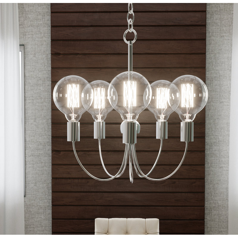 Lustre traditionnel / classique à 5 lumières de style bougie