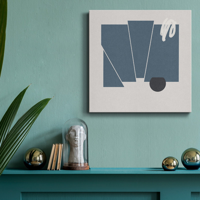 «Blue Felt IV», reproduction encadrée de qualité supérieure - prête à être accrochée, H 40 po x l 40 po x P 1 po