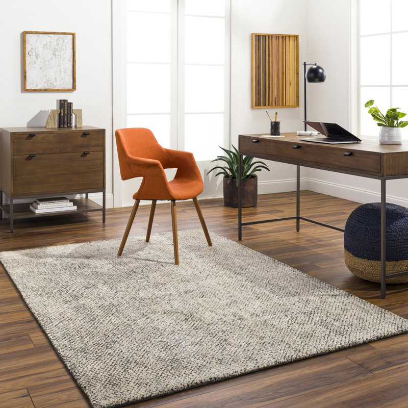 Tapis taupe en viscose / laine touffeté à la main rectangulaire Kovac, Rectangle 2 pi x 3 pi