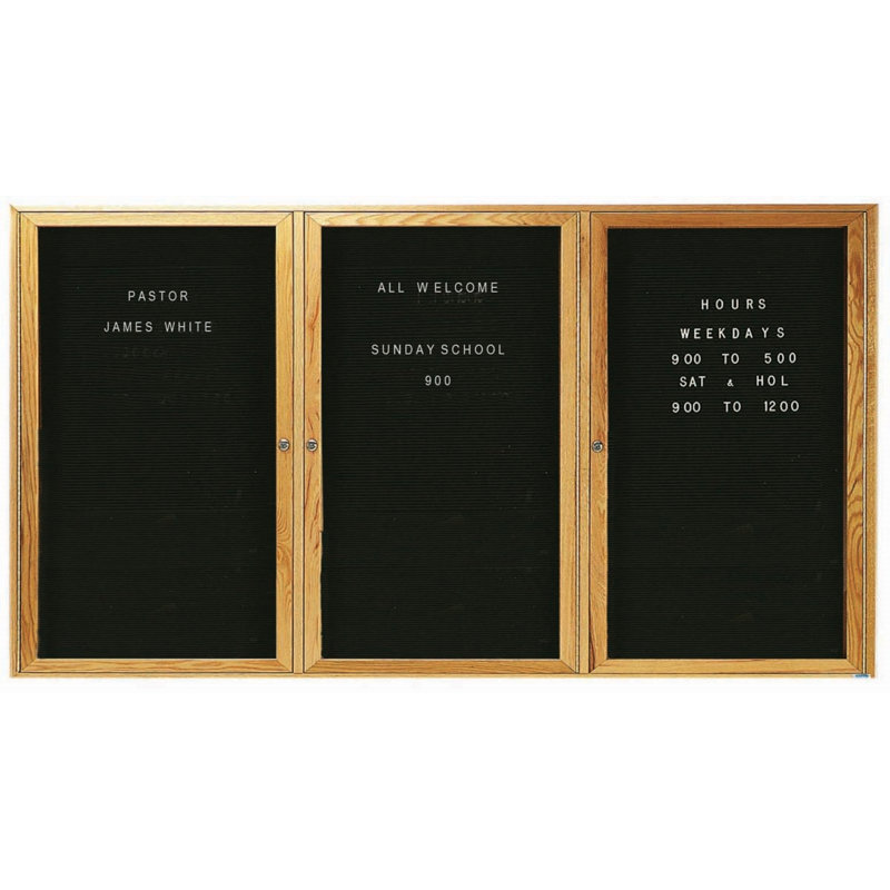 Tableau à lettres mural, H 36 po x l 72 po, Trois, Laque transparente ultrabrillante