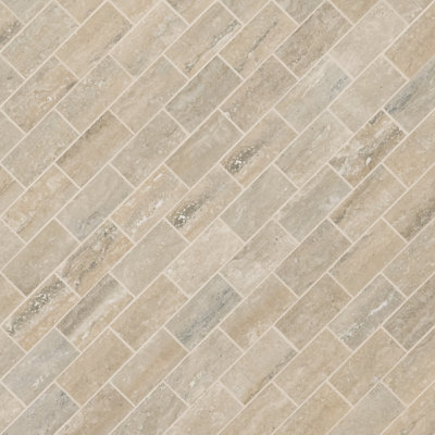 Linden Sienna 12 in. x 12 in. Polished Porcelain Mosaic Floor and Wall Tile