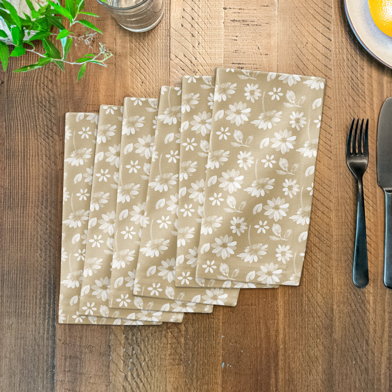 Cotton Twill Floral Square Napkin