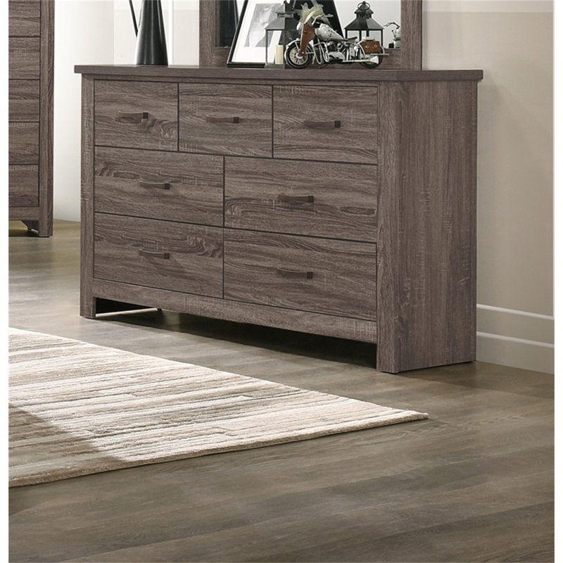 Mobilier de chambre à coucher avec tiroirs en bois à finition naturelle