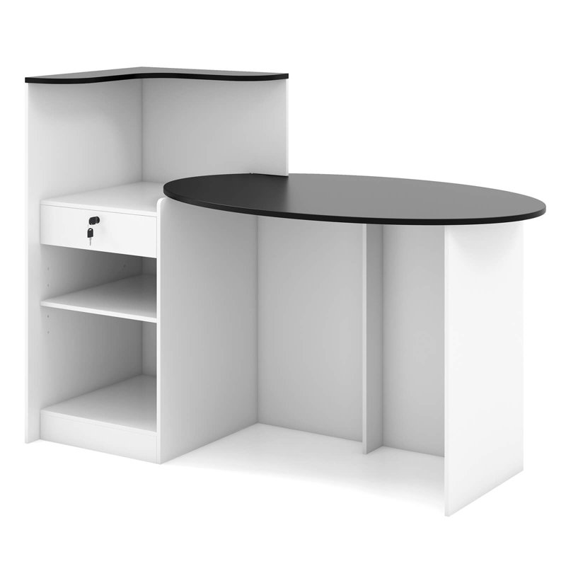 Bureau de réception avec tiroir verrouillable et tablette réglable
