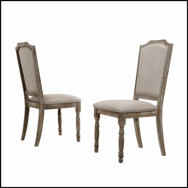 Ensemble de 2 chaises de salle à manger à pieds tournés Iris, durables et élégantes avec finition naturelle et revêtement confortable