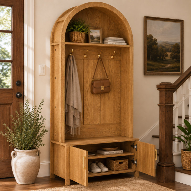 Bench, 70.3 " H x 31.5 " L x 13.8 " D, Natural, Does Not Apply, Natural