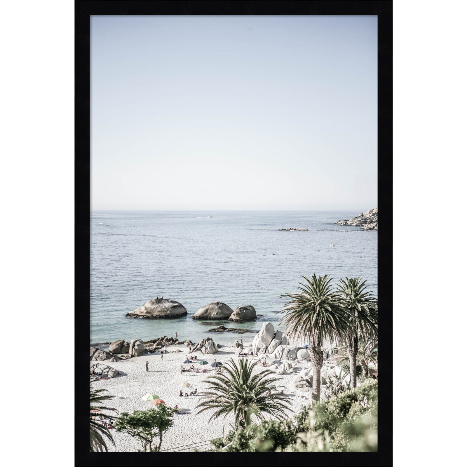 Pindall "Clifton Beach" Print, Black, 25" H x 17" W