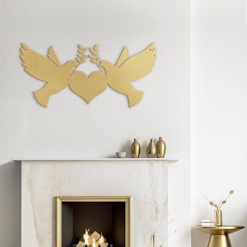 Wall Decor Metal, 9" H x 18" W x 0.05" D, Gold