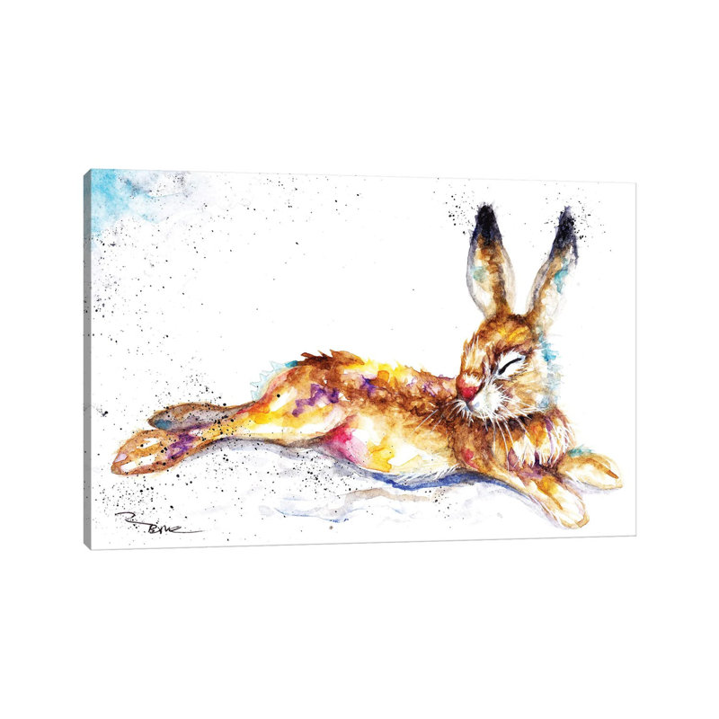 Lazy Hare by BebesArts - Wrapped Canvas Gallery-Wrapped Canvas Giclée, Wrapped Canvas, 26" H x 18" W