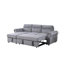 Canapé-lit modulaire réversible en tissu de velours gris 96,5 po Ashton