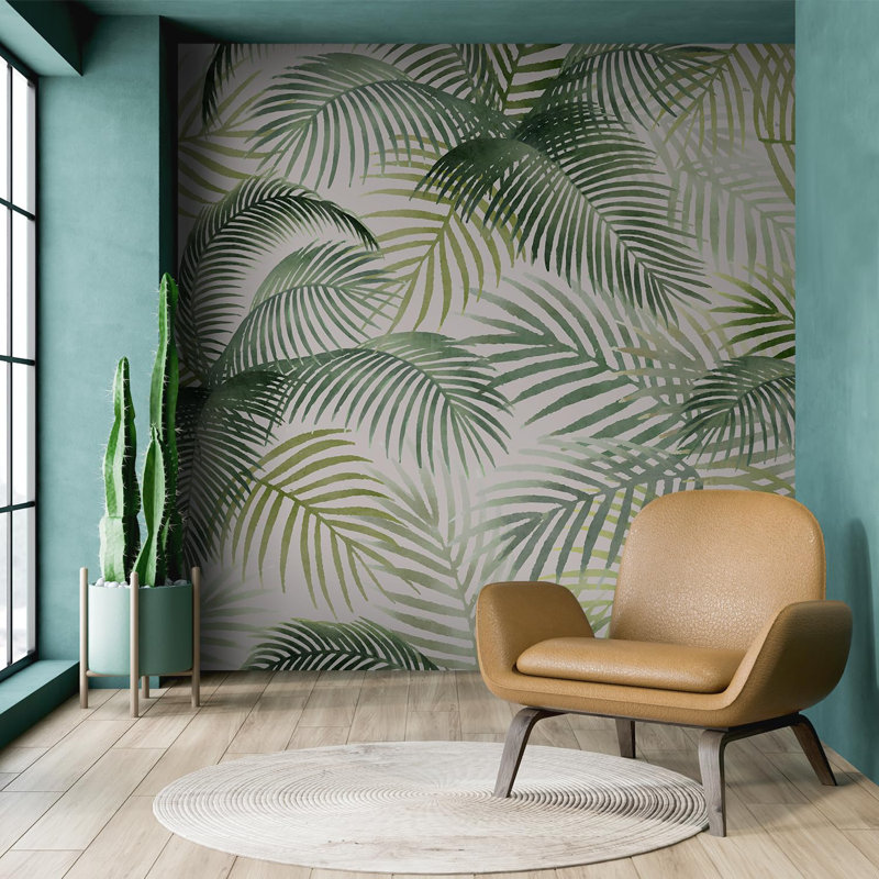 Tropical Leaf Peel & Stick Floral Border, 96" L x 96" W