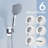 Chrome Shower Head, 10 Inch High Pressure Rainfall Shower Head/Handheld Shower Combo with 11 Inch Extension Arm, 6 Settings Adjustable Anti-leak Shower Head with Holder/Hose, Height/Angle Adjustable-129237760
