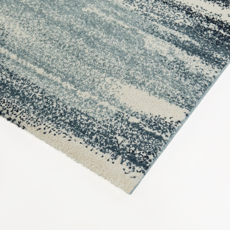 Elsa Teal Watercolor Abstract Area Rug, Rectangle 5'3" x 7'