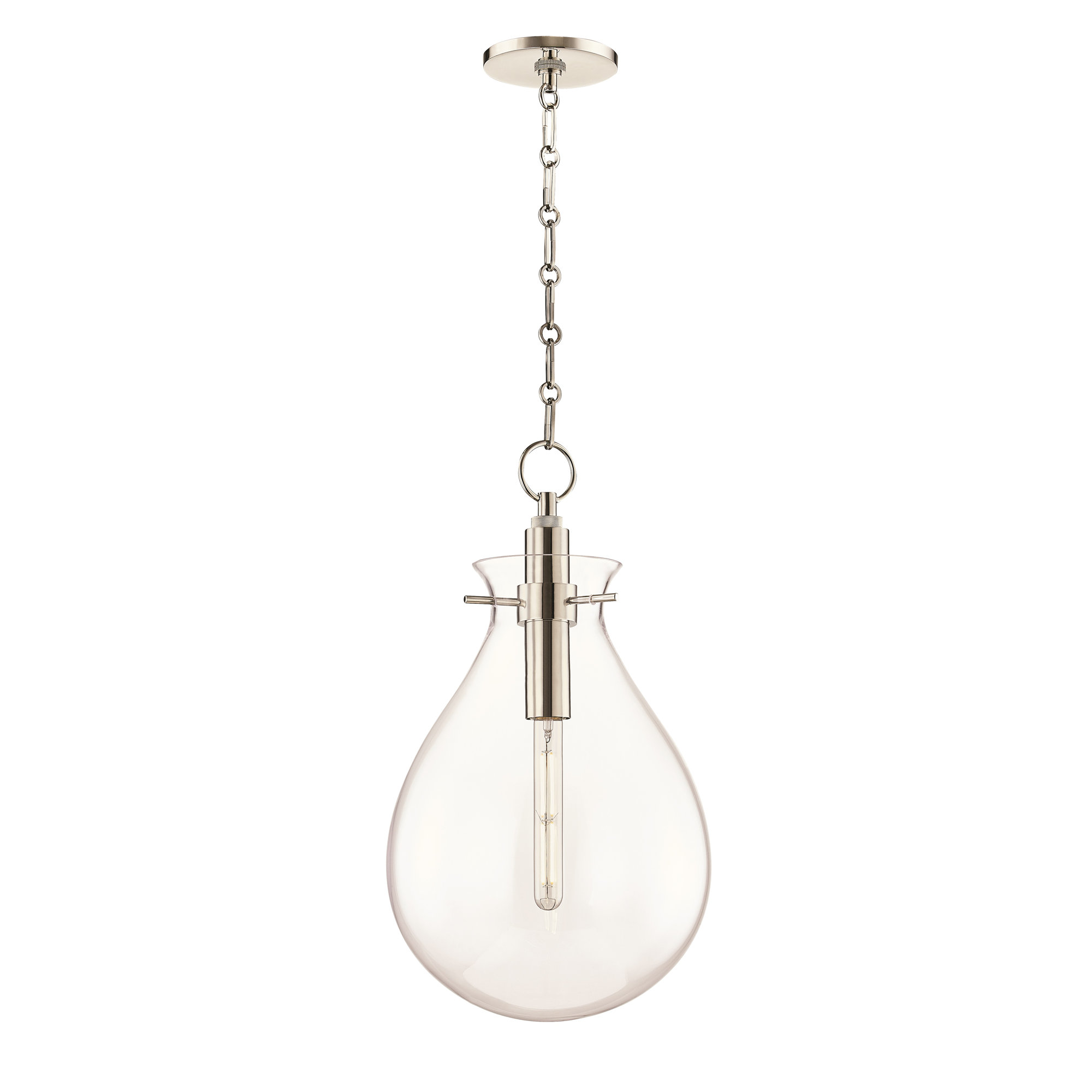 Ivy Pendant by Becki Owens, Polished Nickel, 22.75" H x 12.5" W x 12.5" D