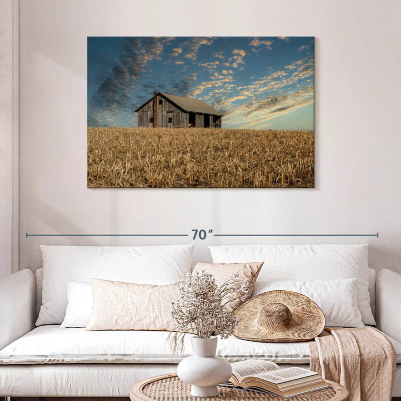 Lilie Rustic Countryside Barn, 30" H x 45" W