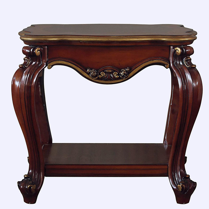 Table d'appoint en chêne miel avec base