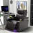  Power Motion Recliner with USB Charging Ports, Hidden Arm Storage, Two Cup Holders, and 360° Swivel Tray Table, Functional Design, Brown-780427331