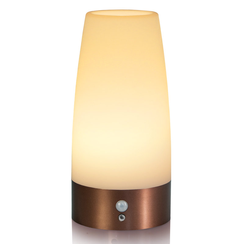 Lampe de nuit à détecteur de mouvement à pile avec 2 modes de détection - Lampe de table de chevet rétro
