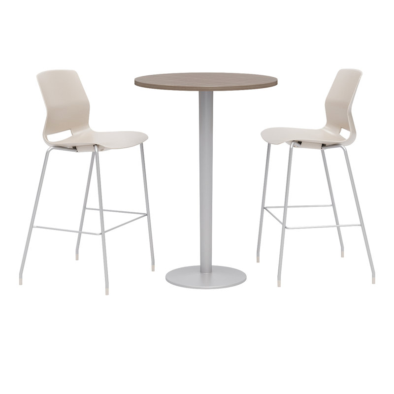 Ensemble de table de salle à manger 30 po et de chaise ronde L, Teck studio, Marine