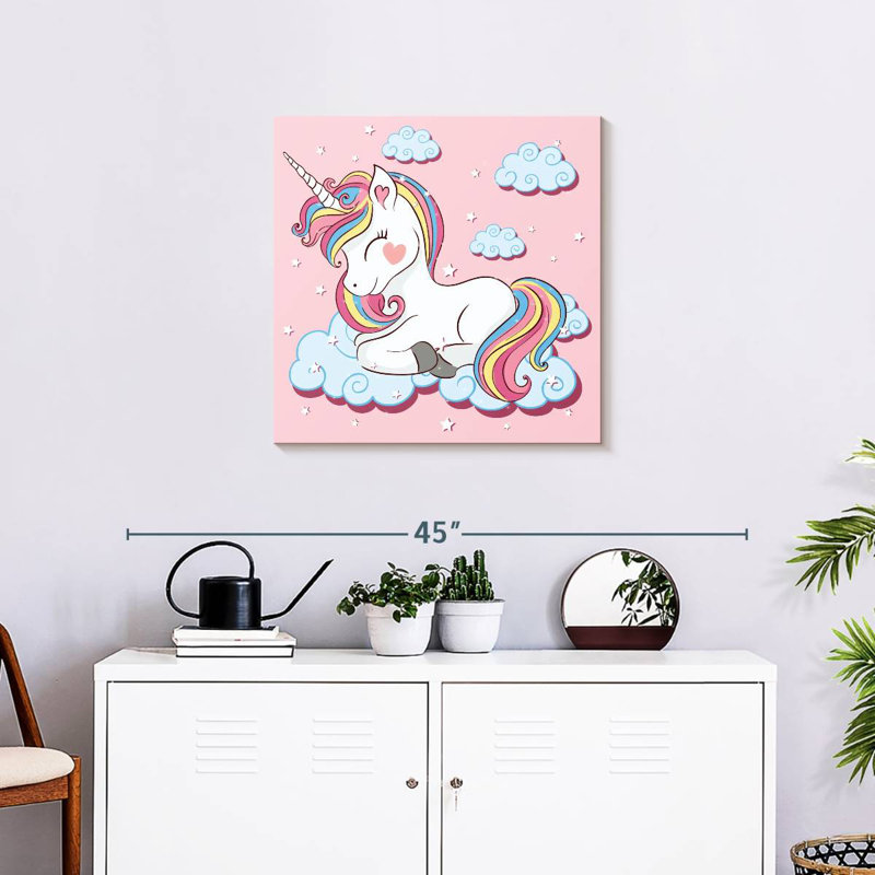 Ashelle, licorne colorée, H 24 po x l 24 po