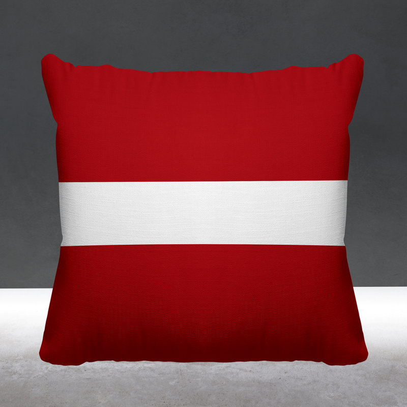 Coussin intérieur / extérieur Bede, Rouge, L 17 po x H 17 po