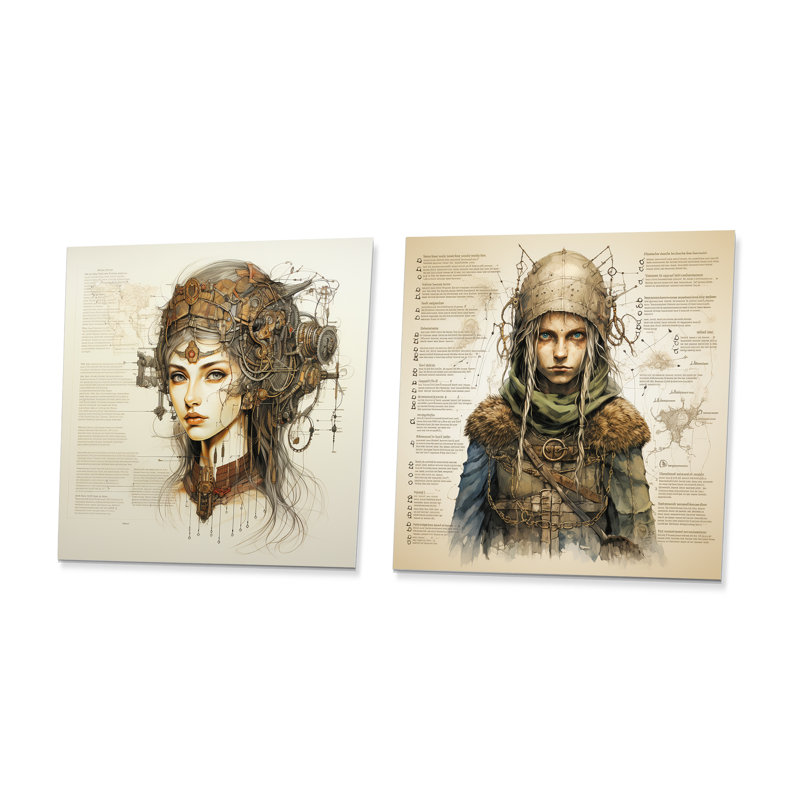 Ensemble d'éditions carrées rétro Elfes Blueprint I - Elfes, H 23 po x l 46 po