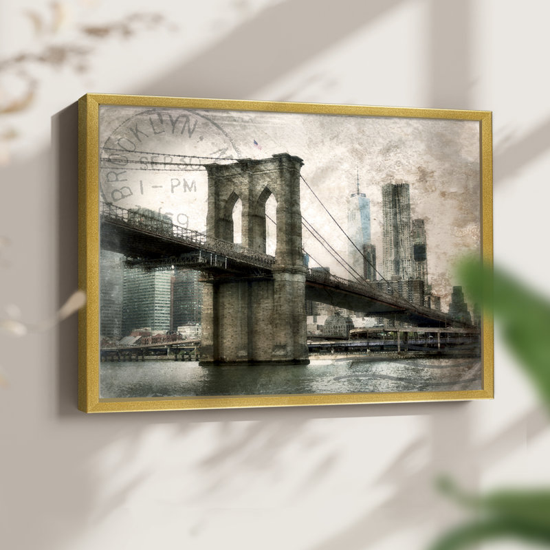 NY Brooklyn Bridge -Framed Print - Restickable