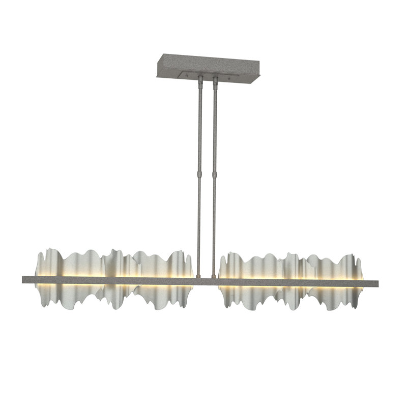 Hildene 1 - Light Unique Linear LED Pendant, Natural Iron, Vintage Platinum
