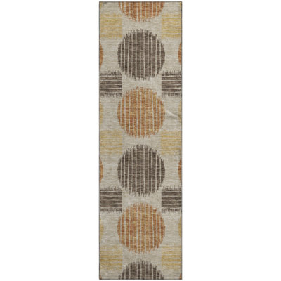 Premium Machine Washable Prisco Tan Rug