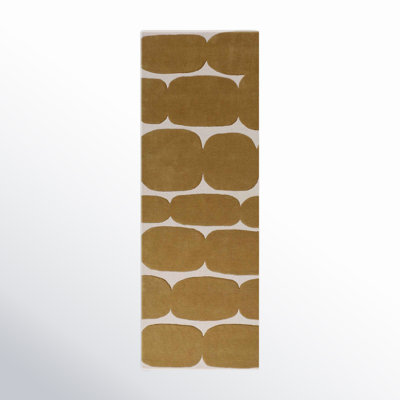 Brick Road Mustard Yellow Hand-Tufted Wool Rug