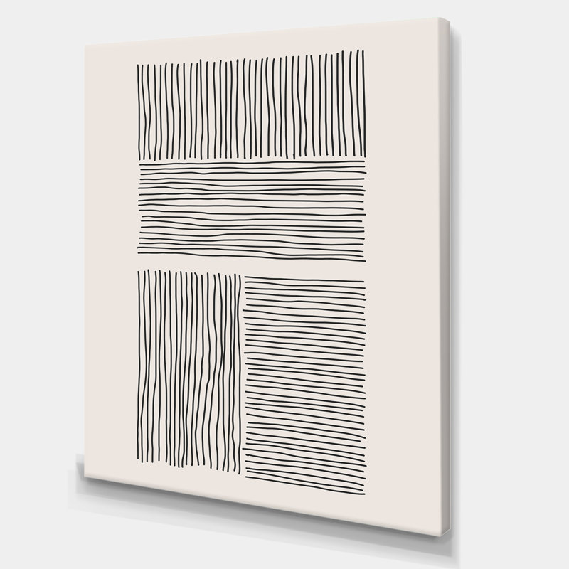 Minimal Geometric Lines and Squares IV - Impression sur toile tendue, H 32 po x l 24 po x P 1 po