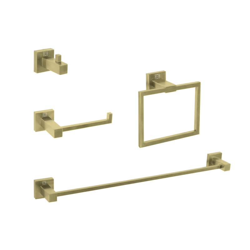 Isla 4 - Piece Bathroom Hardware Set, Brushed Gold