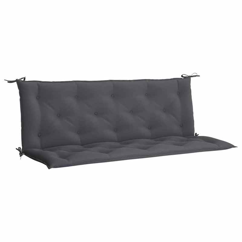 Garden Bench Cushion Set of 2 Anthracite Outdoor Seating Cushions, 19.7" H x 59.1" W x 2.8" D, Fabric - Anthracite