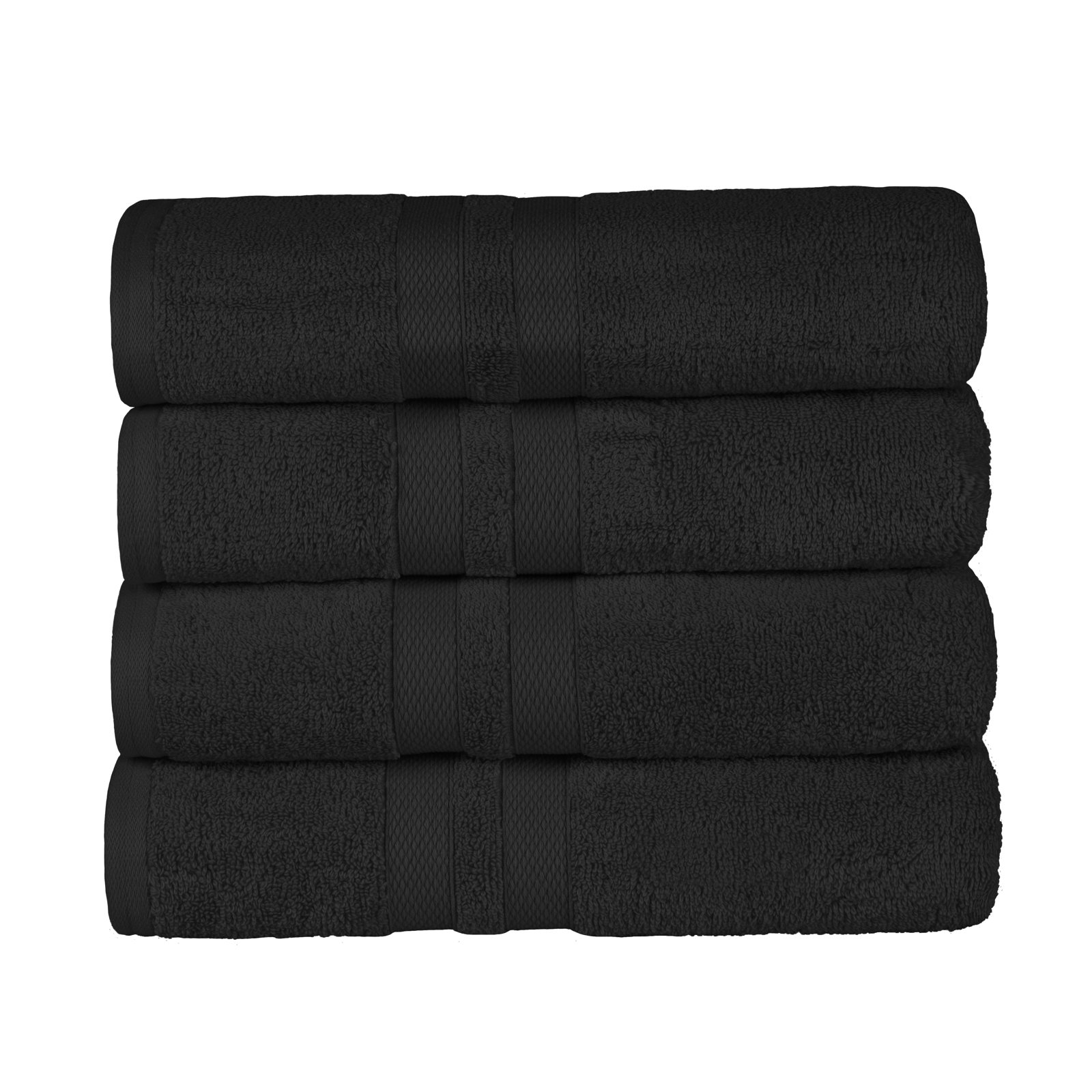 Winthrop Cotton Quick-Drying Solid Bath Towel Set, Black