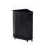Armoire de salle de bain noire en coin avec tablette réglable et plateau de rangement moderne en aggloméré