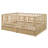Full Size Wood Daybed with Fence Guardrails and 2 Drawers, Natural