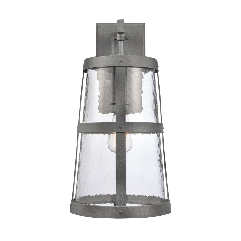 Dakota 18'' High 1-Light Outdoor Sconce - Distressed Zinc, 18" H x 9" W x 11.25" D
