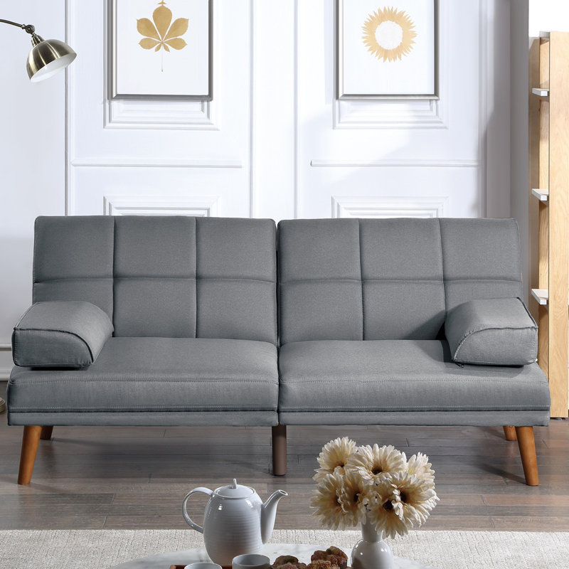 Briahnna Upholstered 33'' Sofa, Light Gray Polyester Blend