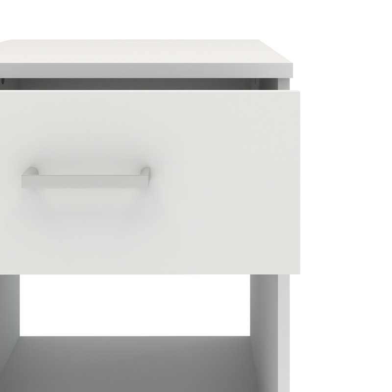 Orval 37.6cm W Manufactured Wood Bedside Table, White