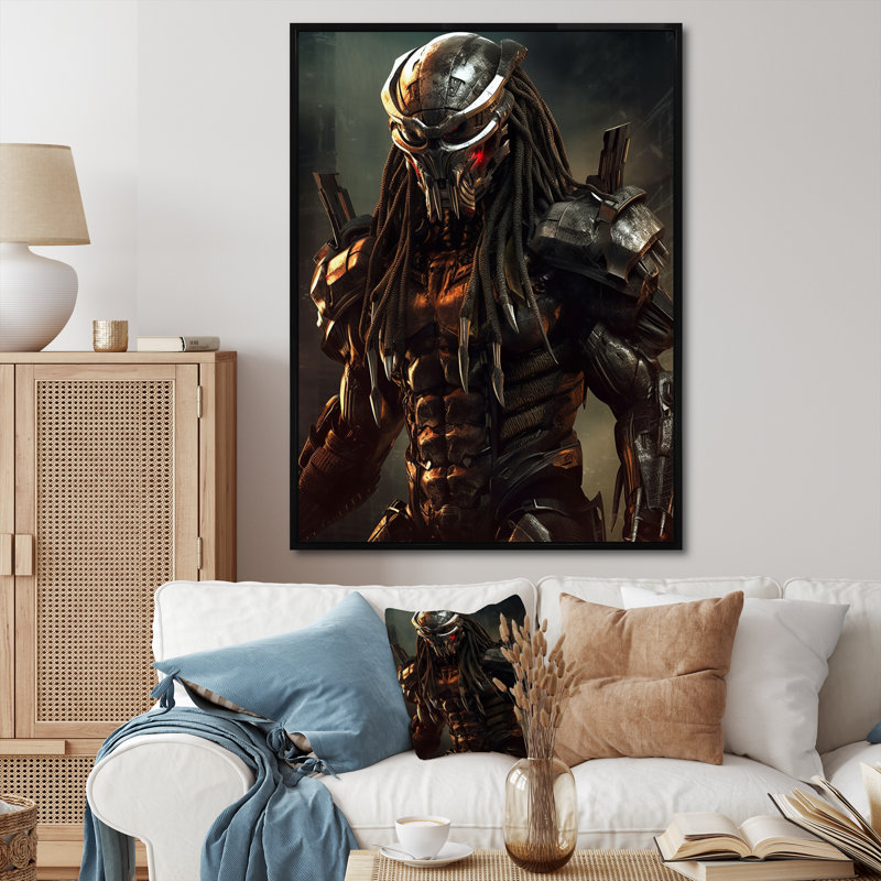 Cosmic Alien Preda I sur impression sur toile, H 44 po x l 34 po x P 1,5 po, Cadre flottant noir
