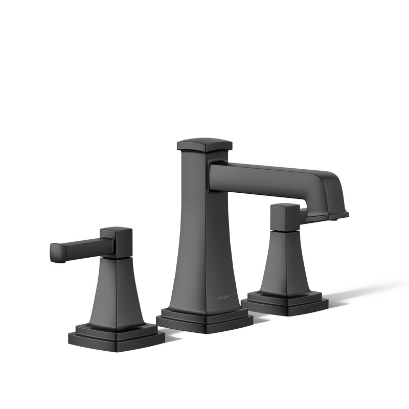 Riff Widespread Bathroom Sink Faucet, Matte Black, 0.5 GPM