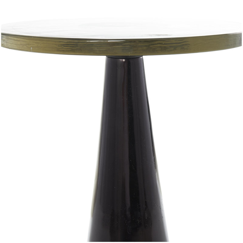 Sherborn Glass Top End Table, Black, 21.65" H x 13.75" W x 13.8" D