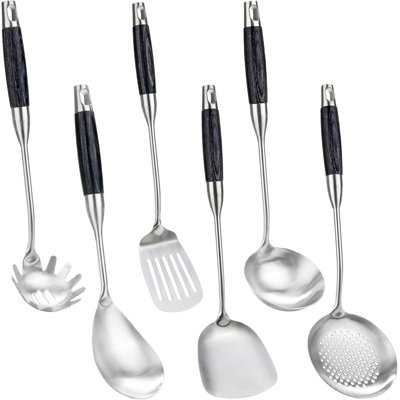 11-Piece Stainless Steel Kitchen Utensil Set - Cooking Tools With Spatula, Ladle, Spoons, Tongs