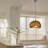 1-Light Polyester Pendant Lighting Brown-1691226404