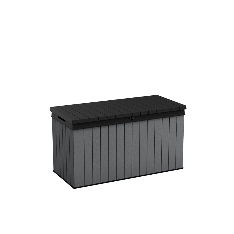 Keter Darwin 150 Gallon Durable Resin Outdoor Storage and Organization Deck Box Ideal For Patio, Gray