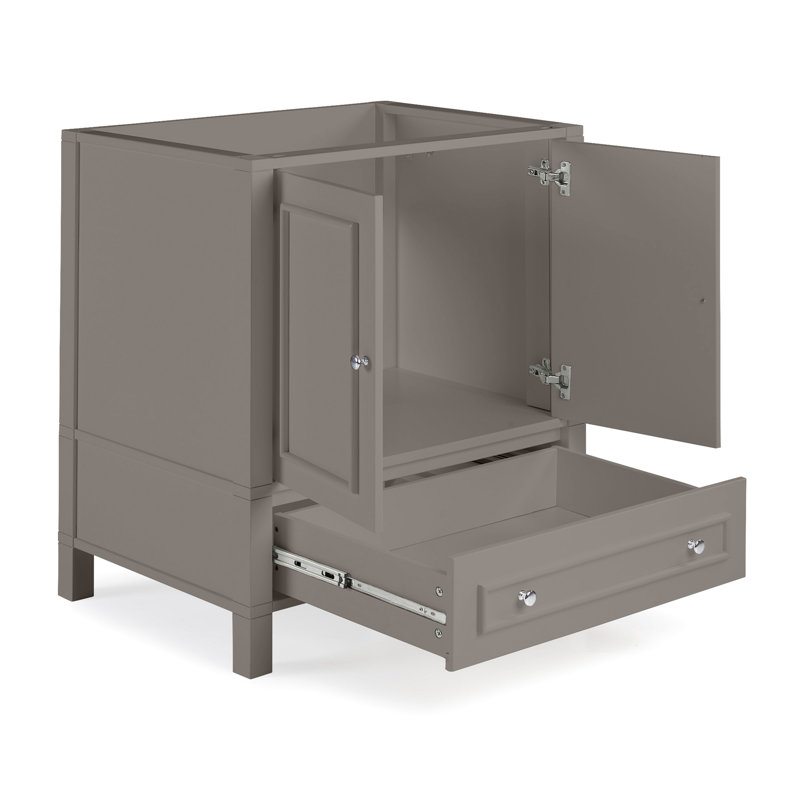 Gray 30-Inch Freestanding Bathroom Vanity with Soft-Close Doors