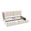 L-Shaped Upholstered Daybed with 2 Drawers-2130349010