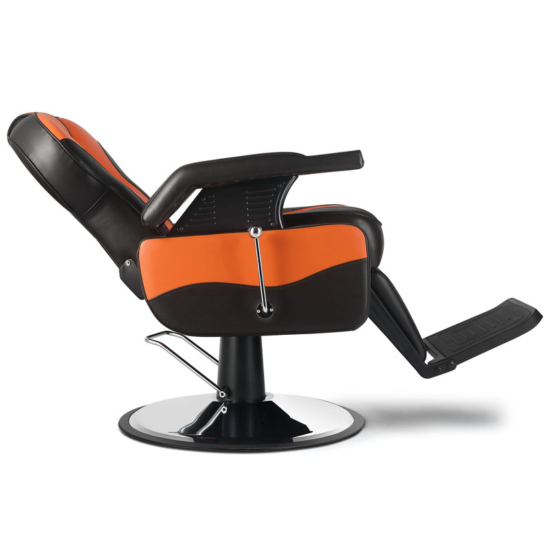 Faux Leather Recliner, Orange/Black