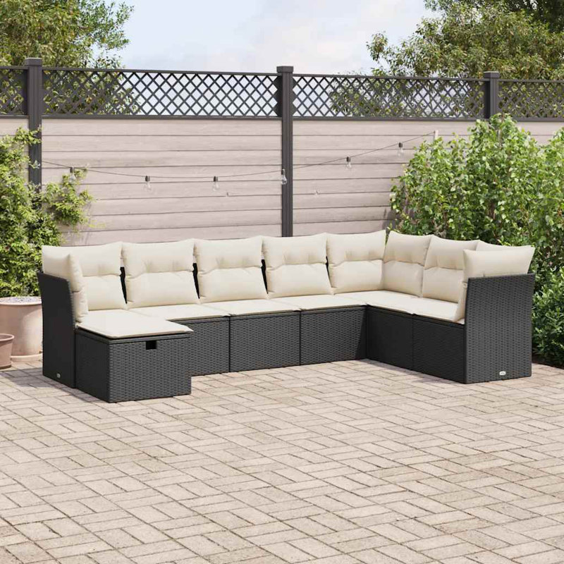 Ensemble de canapé de jardin Vidaxl PE rotin acier thermolaqué