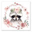 « floral raton laveur », art sur toile